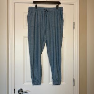 Silver Jeans Co  Ashley Women’s Denim Blue Linen Blend Joggers Size L.